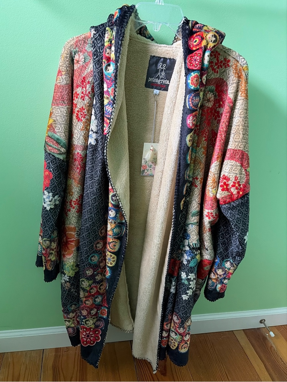 Johnny Was Nushka Sherpa Hoodie Sweater Boho Chic